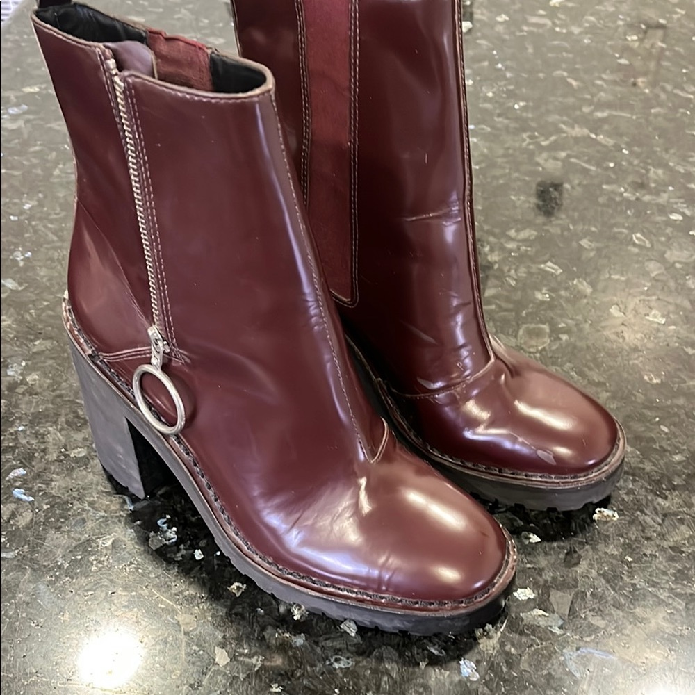 Women's Burgundy Ankle Boots